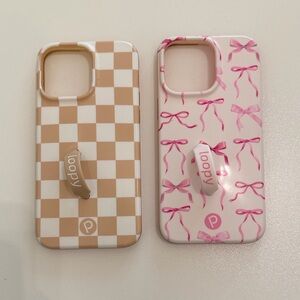 Loopy Case Pink and Brown Phone Case with Bow